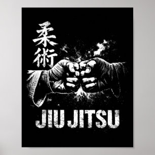 Jiu Jitsu Japanisch Judo Kampfsport BJJ Ringen Poster