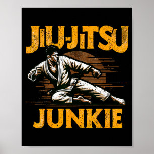 Jiu-Jitsu Kämpfer Jujutsu Ju-Jitsu BJJ Brasilianer Poster