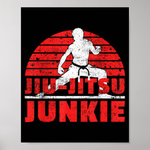 Jiu-Jitsu Kämpfer Jujutsu Ju-Jitsu BJJ Brasilianis Poster