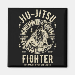 Jiu Jitsu Kämpfer Technik Über Stärke Premium Magnet