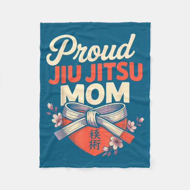 Jiu Jitsu Mama Mutter Retro Fleecedecke (Vorderseite)