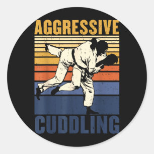 Jiu Jitsu MMA BJJ Judo aggressives Kuscheln Runder Aufkleber