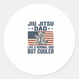 Jiu Jitsu Papa Vintage Flag Shirt Design_1 Runder Aufkleber