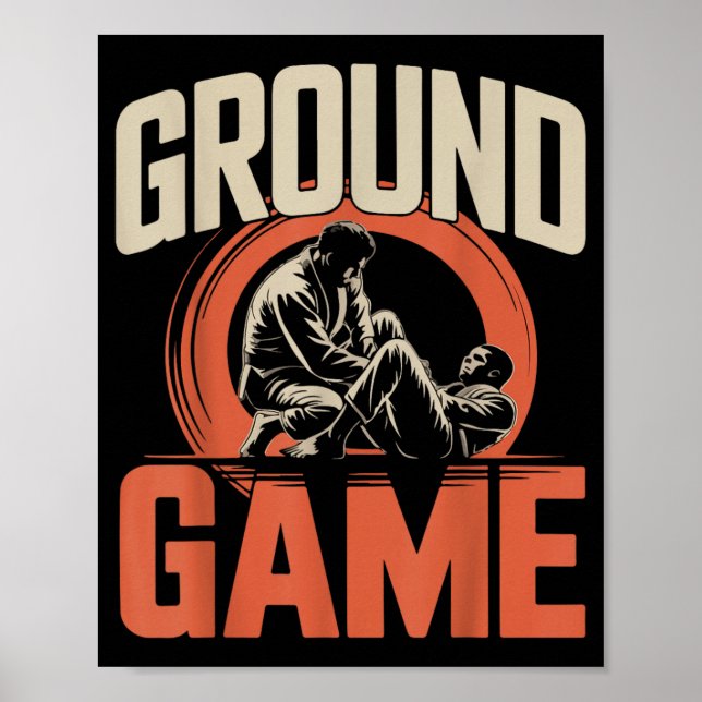 Jiu Jitsu Retro Vintage Bodenkampf Poster (Vorne)