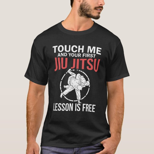 Jiu Jitsu S Funny Touch Me Mens Brazilian Jujitsu T-Shirt (Vorderseite)