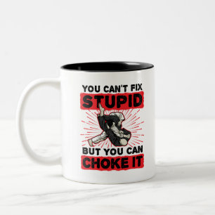 Jiu Jitsu Sie können nicht reparieren Stupid, son Zweifarbige Tasse