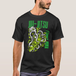 Jiu Jitsu Space Monster Rocket Ship Grapple Mixed  T-Shirt