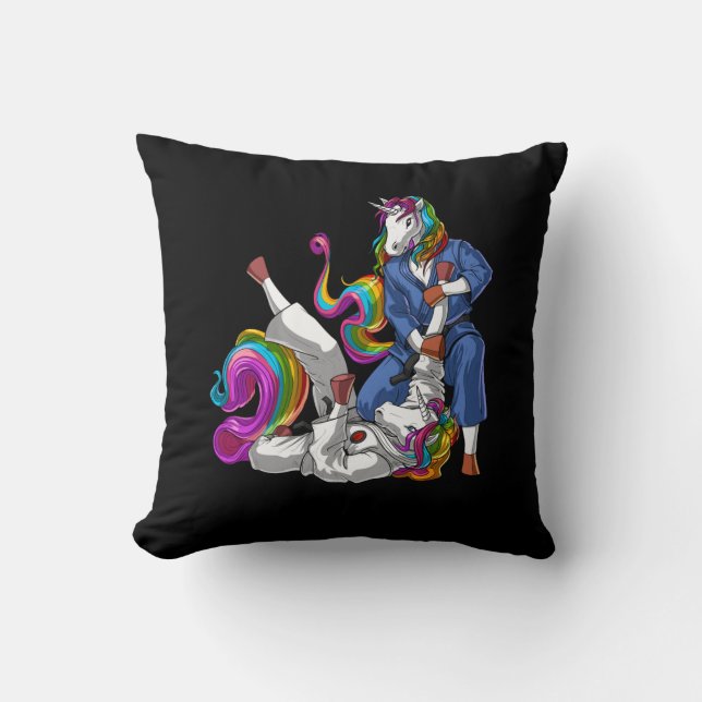 Jiu-Jitsu-Unicorns Kissen (Vorderseite)