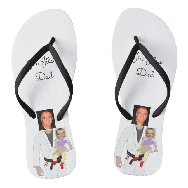 Jiu Jitsu Vater Benutzerdefinierte Foto und handge Flip Flops (Fußbett)