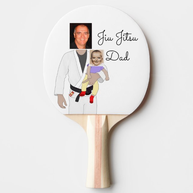 Jiu Jitsu Vater Benutzerdefinierte Foto und handge Tischtennis Schläger (Vorderseite)