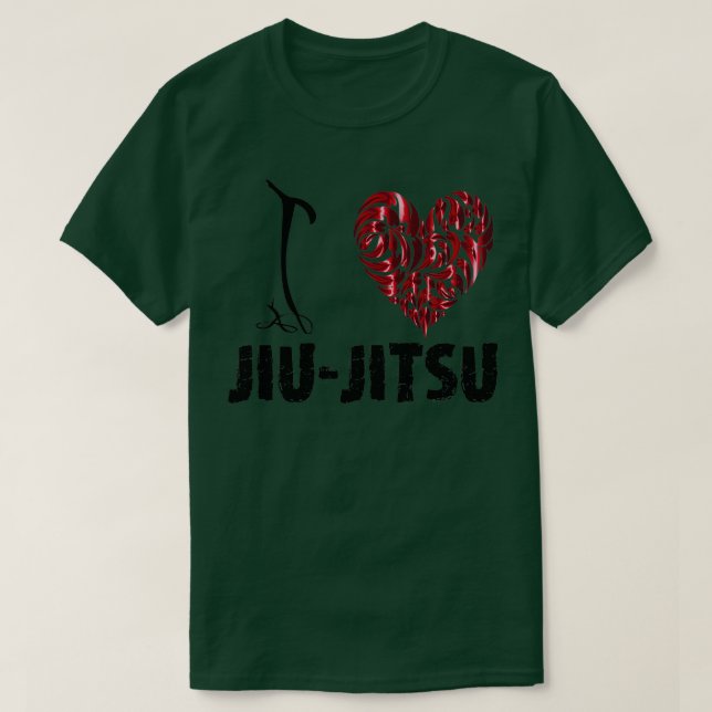 JiuJitsu white T text I Liebe JiuJitsu T-Shirt (Design vorne)