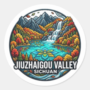JIUZHAIGOU TAL SICHUAN RUNDER AUFKLEBER