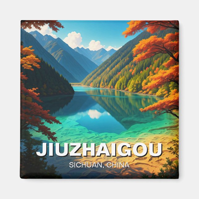 Jiuzhaigou Valley Nationalpark Sichuan China Magnet (Vorne)