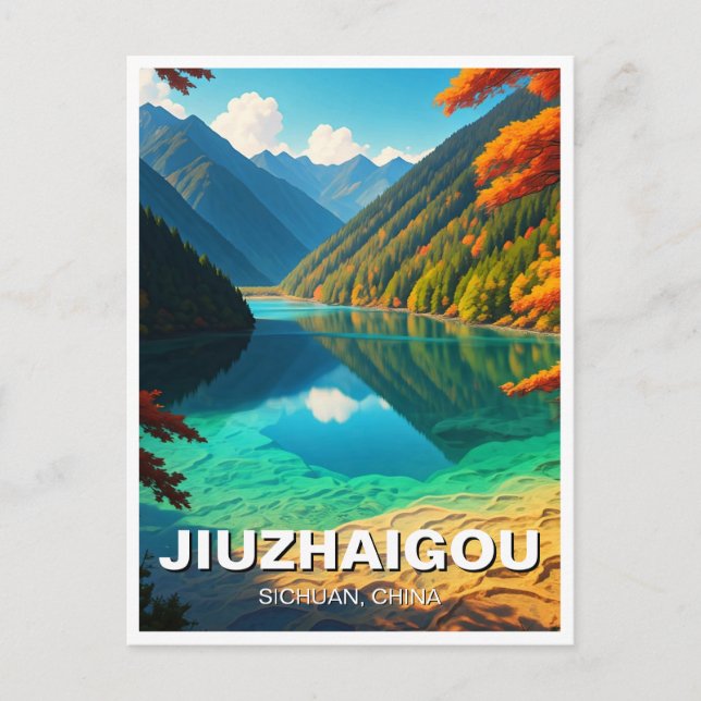 Jiuzhaigou Valley Nationalpark Sichuan China Postkarte (Vorderseite)