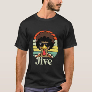 Jive Afro Truthahn Gesicht Thanksgiving Retro Vint T-Shirt