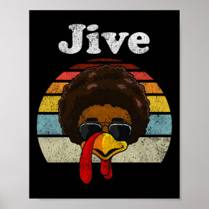 Jive Erntedankfest Truthahn Tag Lustiges Gesicht V Poster