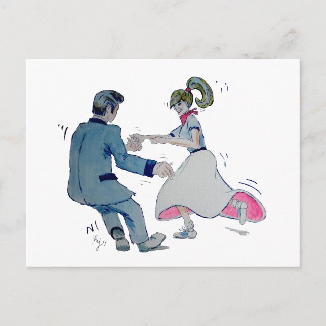 Jive Fun! Schaukeln Postkarte (Vorderseite)