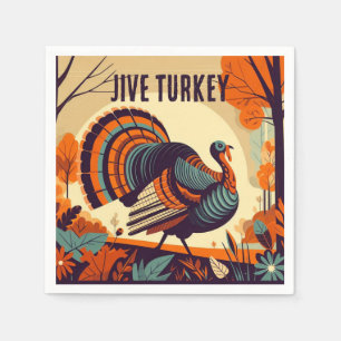 Jive Turkey - Erntedank Napkin aus dem Mittelalter Serviette