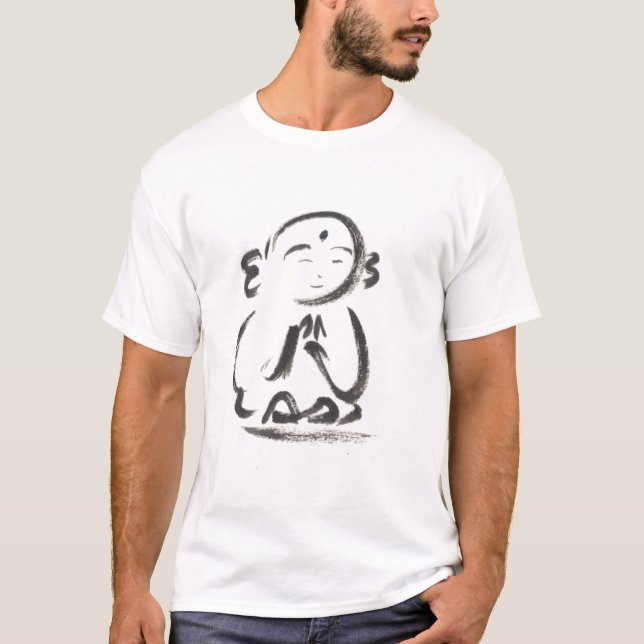 Jizo der Mönch-Bürsten-Anschlag-T - Shirt (Vorderseite)