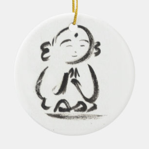 Jizo der Mönch Keramikornament