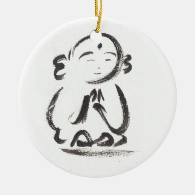 Jizo der Mönch Keramikornament (Vorne)