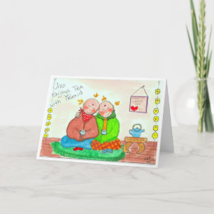 Jizo genießt Tee mit Freund Karte