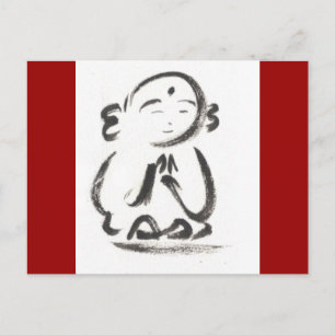 Jizo Red Postcard Postkarte