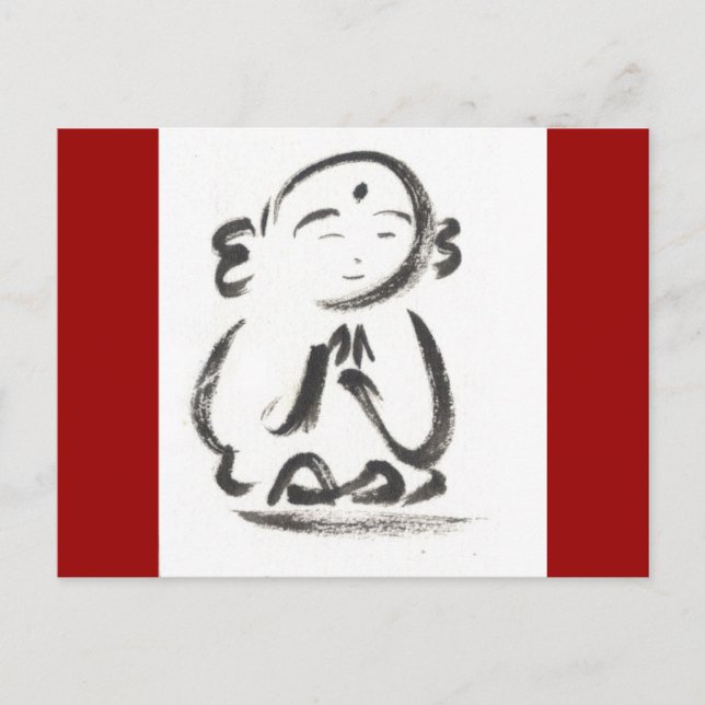 Jizo Red Postcard Postkarte (Vorderseite)
