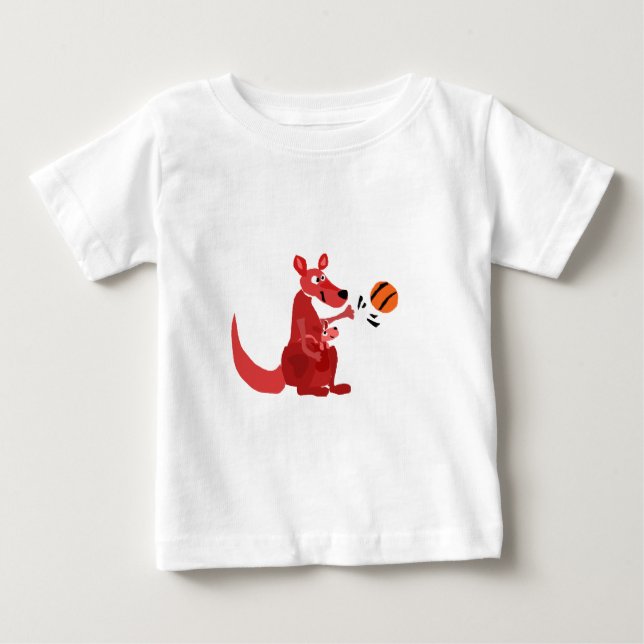 JJ, Känguru-Mutter und Baby mit Basketball Baby T-shirt (Vorderseite)