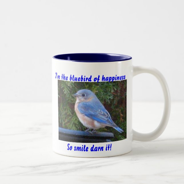 JJ- oiseau bleu de tasse de bonheur (Droit)