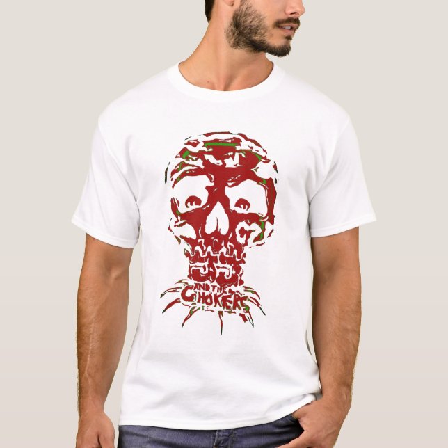 JJ rouge et le T-shirt de crâne de foulards (Devant)
