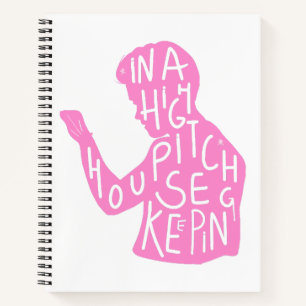 JJs Silhouette-Haushaltszitat in Pastellrosa Notizbuch