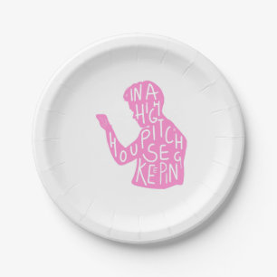 JJs Silhouette-Haushaltszitat in Pastellrosa Pappteller