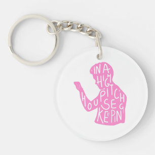 JJs Silhouette-Haushaltszitat in Pastellrosa Schlüsselanhänger