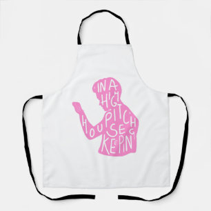 JJs Silhouette-Haushaltszitat in Pastellrosa Schürze