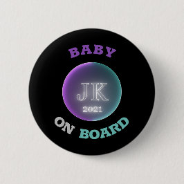 JK 2021 Badge Baby On Board Bigger Letters Button