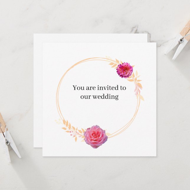 JKG Miel Dore Wedding Invitation (Vorderseite/Rückseite Beispiel)