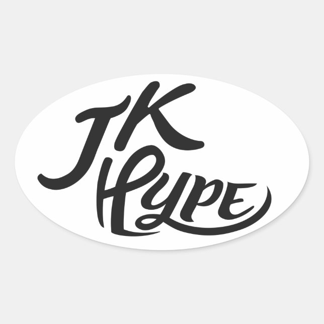 JKHype-Aufkleber schwarz Ovaler Aufkleber (Vorderseite)