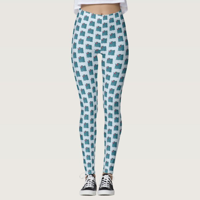 JMCDesign blaue Rhino-Leggings Leggings (Vorderseite)