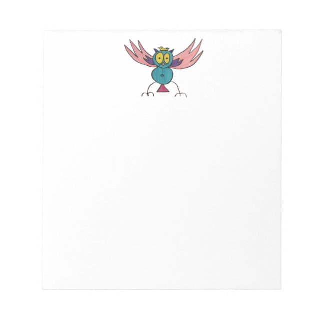 JMCdesign Owl 5,5" x 6" Notepad - 40 Seiten Notizblock (Vorderseite)