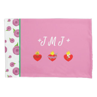 JMJ ~ Jesus Mary Joseph Pink & Green Kissenbezug