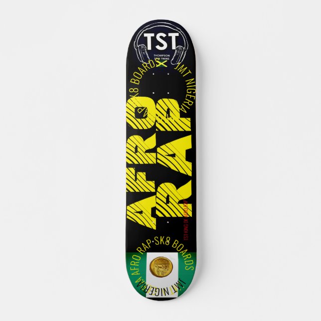 JMT NIGERIA AFRO RAP /TST 7 3/4" Skateboard Deck (Devant)