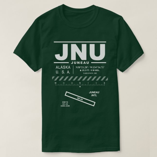 JNU-T - Shirt von Juneau International Airport (Design vorne)