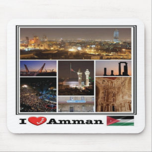 JO Jordan - Amman - I Liebe Mosaik - Mousepad
