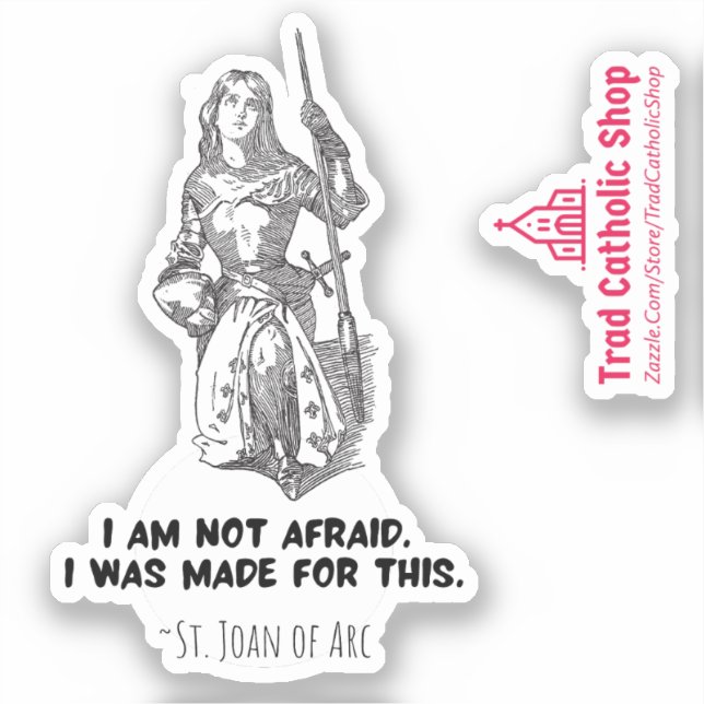 Joan Arc Ich bin nicht abscheulich katholischen He Aufkleber (Vorderseite)