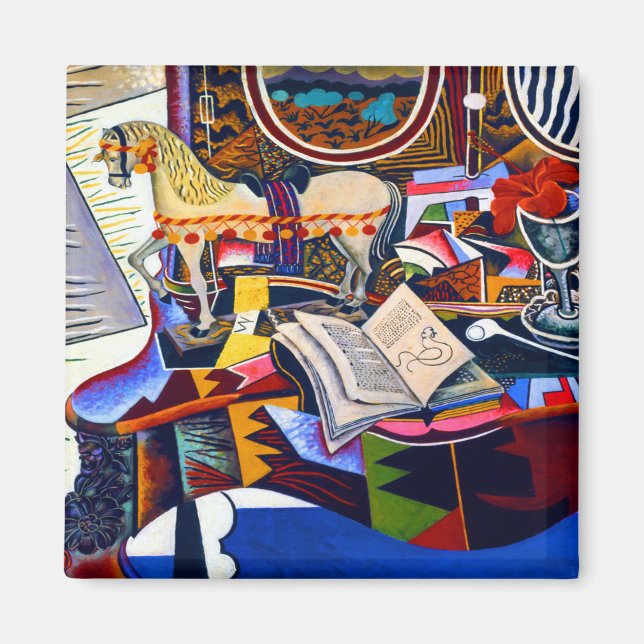 Joan Miro Horse Pipe und Rote Blume Magnet (Vorne)