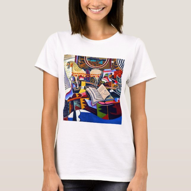 Joan Miro Horse Pipe und Rote Blume T-Shirt (Vorderseite)