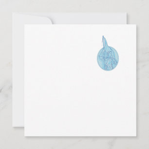 Joan of Arc Holding Flag Oval Zeichnend