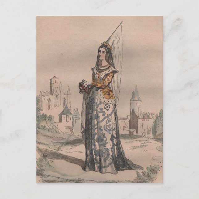 Joan of Arc Mittelalterliches französisches Modeko Postkarte (Vorderseite)