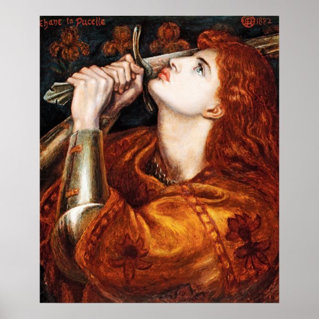 Joan of Arc painting von Dante Gabriel Rossetti Poster (Vorne)